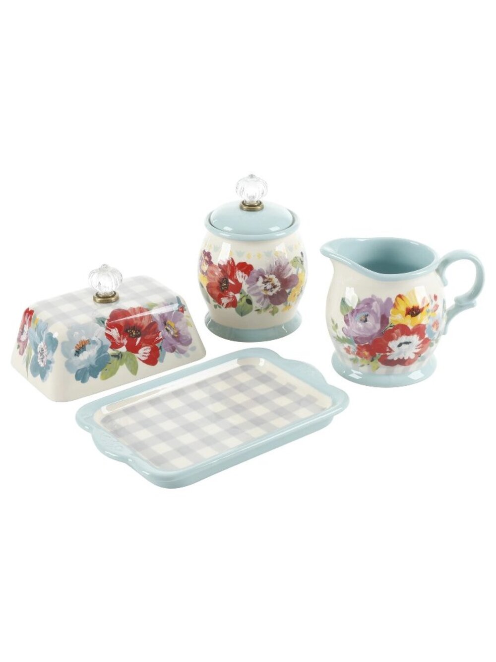 The Pioneer Woman Sweet Romance Butter Dish + Cream and Sugar Set NEW